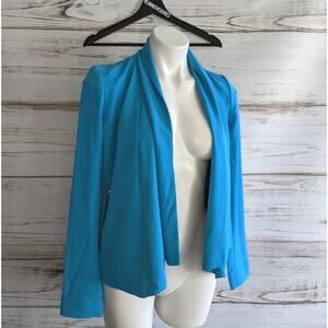 /Calvin Klein Drape Collar Blazer Blue Jacket Sz 0